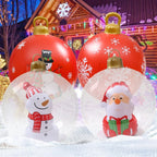 Christmas Giant Inflatable Christmas Ball Outdoor Inflatable Decor Snowman Santa Claus PVC Inflatable Decorated Transparent Ball-Serilas