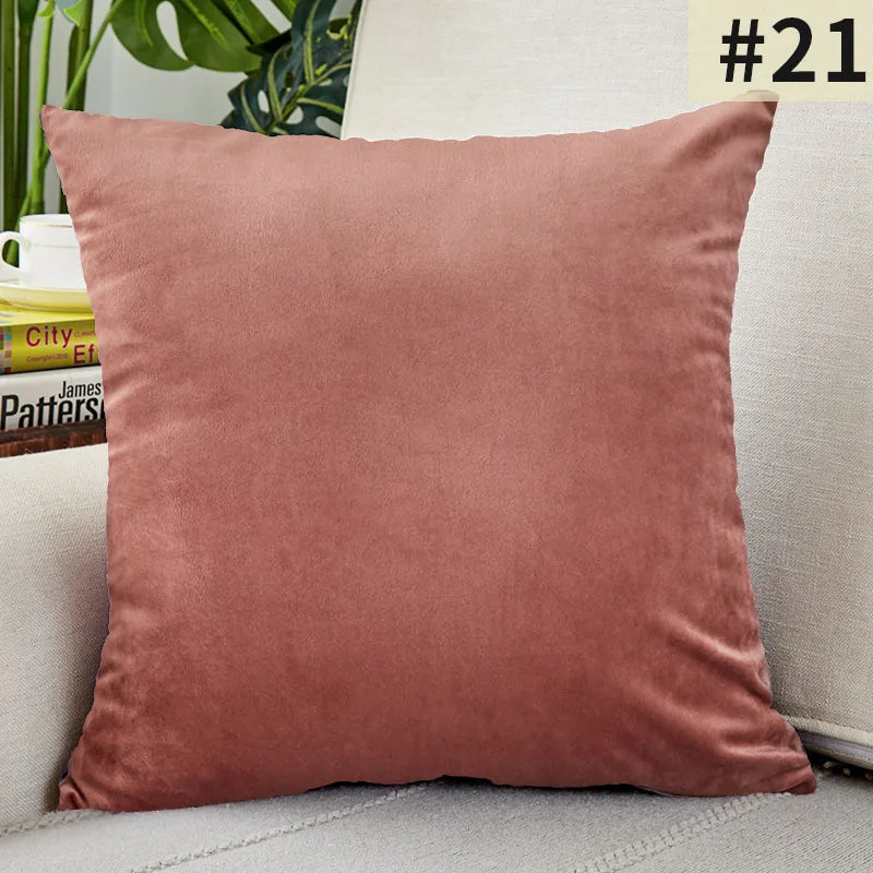 Velvet Cushion Cover Solid Color Throw Pillow Covers for Living Room Sofa Decorative Pillow Home Decor Pillowcase-Serilas