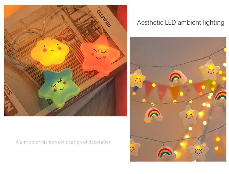 LED Lights String Star Garland Lamp USB/Battery Powered For Living Room Outdoor Garden Camping Wedding Christmas Party Decor-Serilas