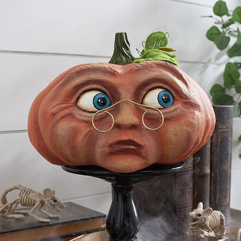 Artificial Pumpkin Statue for Garden Decoration, Pumpkin Face, Monster, Party Decoration, Expression-Serilas