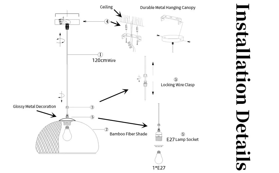 Bamboo Lantern Pendant Lamp Natural Rattan Wicker E27 Chandeliers Hand-Woven Bamboo Lampshades Lighting Fixtures Hanging Light-Serilas