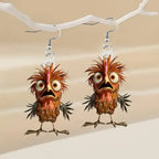 2D Flat Acrylic Cute Funny Little Chicken Earrings Jewelry for Women Girls Charms Drop Dangle Earring Valentine's Day Gifts-Serilas
