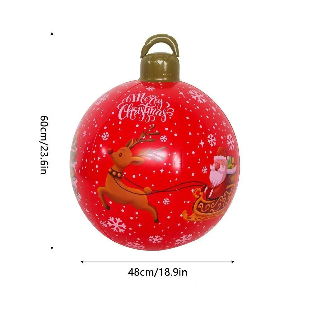 55CM Christmas Inflatable Ball Outdoor Garden Decorations PVC Giant Xmas Ball Christmas Large Balls Toy New Year Party Decors-Serilas