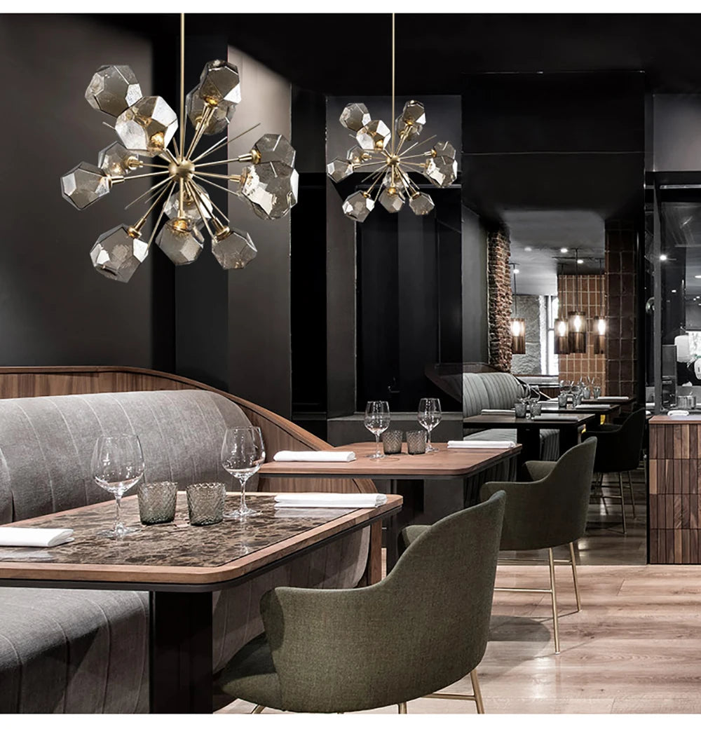 RockLume™ Modern Glass Pendant Chandelier