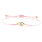 Single Cubic Zirconia Crystal Evil Eye Charm Bracelet Women Gold-plated Brass CZ Zircon Red String Kaballah Luck Protect Jewelry-Serilas