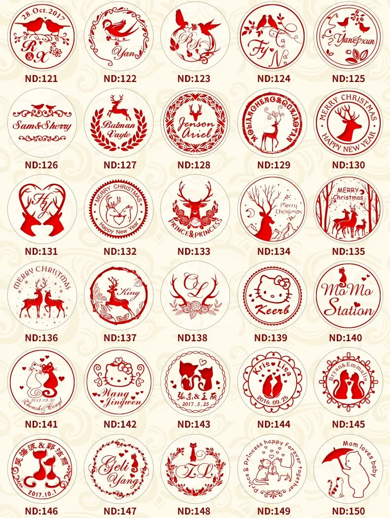 Ornament wreath Name Wedding Customized Wax Stamp Initial stamp,DIY Ancient Seal Retro Stamp,Personalized designVintage Wax Seal-Serilas