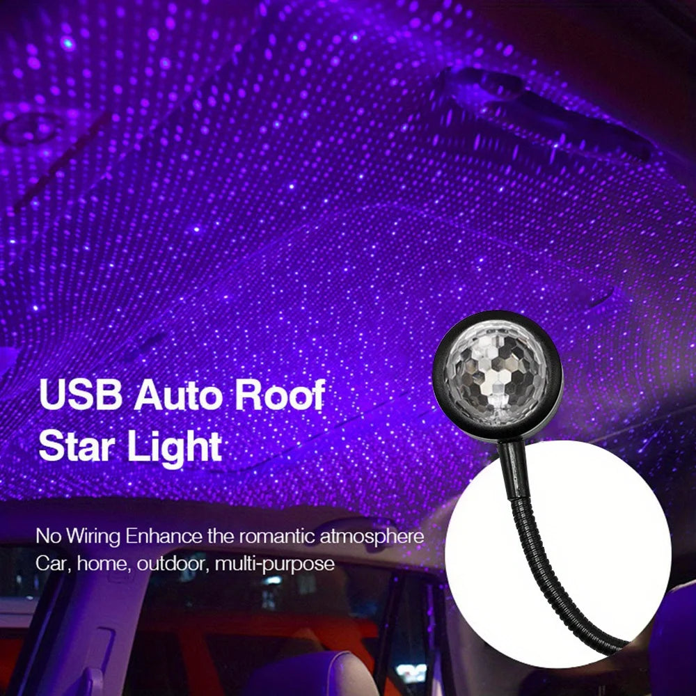 vehicle LED Starry Sky Night Light, USB Powered Galaxy Star Projector, Lamp for Car Roof, Room, Ceiling Decor, Plug and Play-Serilas