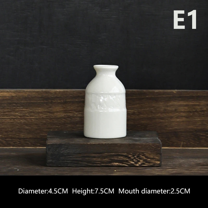 Ins Ceramics Flower Vase Nordic Hydroponics Vases Creative Room Decor Mini Flower Plant Bottle Pots Table Ornament Colorful Vase-Serilas