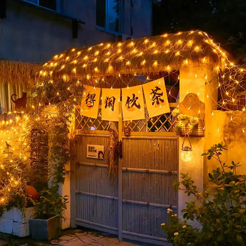 4x6M 3x3M Christmas Garlands LED String Christmas Net Lights Mesh Fairy Xmas Party Garden Wedding Decoration Curtain Light-Serilas