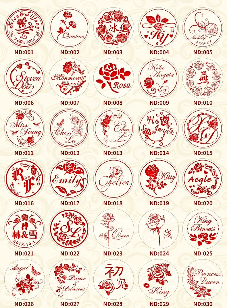 Ornament wreath Name Wedding Customized Wax Stamp Initial stamp,DIY Ancient Seal Retro Stamp,Personalized designVintage Wax Seal-Serilas