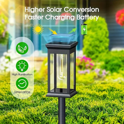 Solar Pathway Lights Solar Lights Outdoor Solar Powered Garden Lights for Walkway Yard Backyard Lawn Landscape Lighting Decor