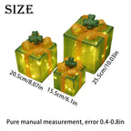 Set of 3 Christmas Lighted Gift Boxes with Bowknot Light Up Christmas Boxes Xmas Ornament for Xmas Holiday Party Indoor Outdoor-Serilas