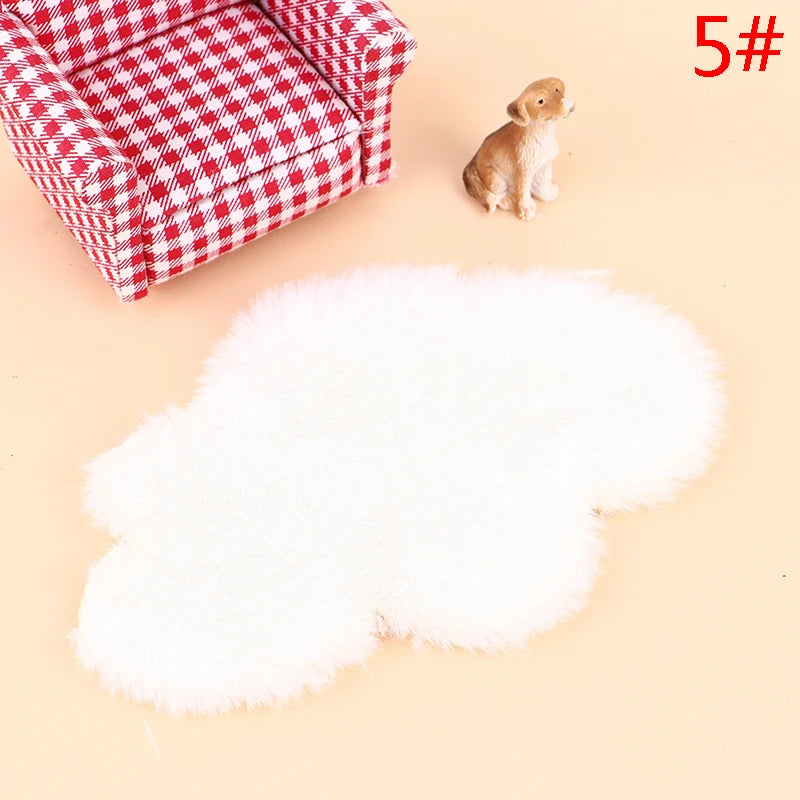 Dollhouse Miniature Plush Rug Carpet Mat Dolls House Living Room Furniture Decoration Accessories-Serilas