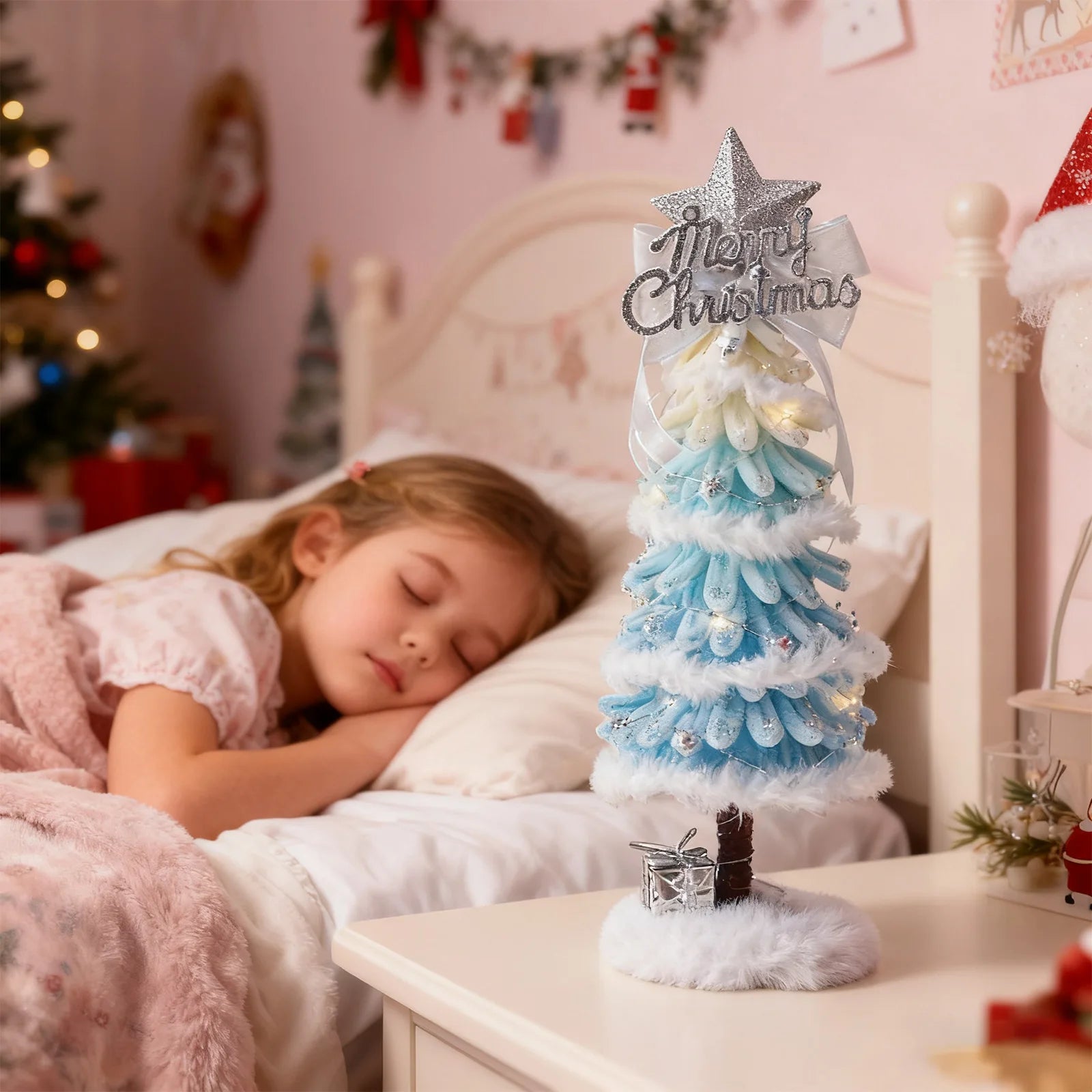 Christmas Lovely Tree Gift Holiday Tabletop Ambiance Tree Ornaments Xmas Party Tree Decoration Suitable For Family Friends-Serilas