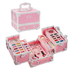 Kids Makeup Kit Little Girls 49 Pcs Washable Makeup Kit Real Girl Princess Make Up Kit with Cosmetic Case Play Set Birthday Gift-Serilas