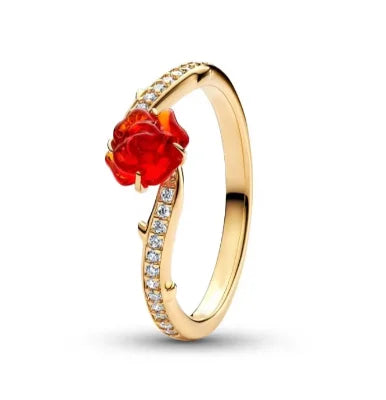 2025 HOT Princess 925 Silver Bow Rose Flower Love Eternal Crown Ring Suitable for Women's Birthday Wedding Gifts-Serilas