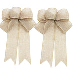 ?2pcs/pack?Christmas Tree Wreath Decoration Butterfly Knot Linen Butterfly Knot Christmas Tree Decoration DIY Handmade Materials-Serilas