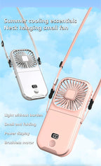 Foldable Hanging Neck Fan Cooling Desktop Refrigeration Handheld USB Mini Fan Camping Mute Ventilador Air Cooler for Sports-Serilas