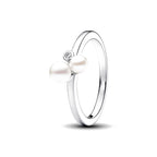 2025 New 925 Sterling Silver MINISO Stitch Bow Shaped Heart zircon Heart Ring Size 6 7 8 9 Rings Fashion Fine Jewelry For Women-Serilas