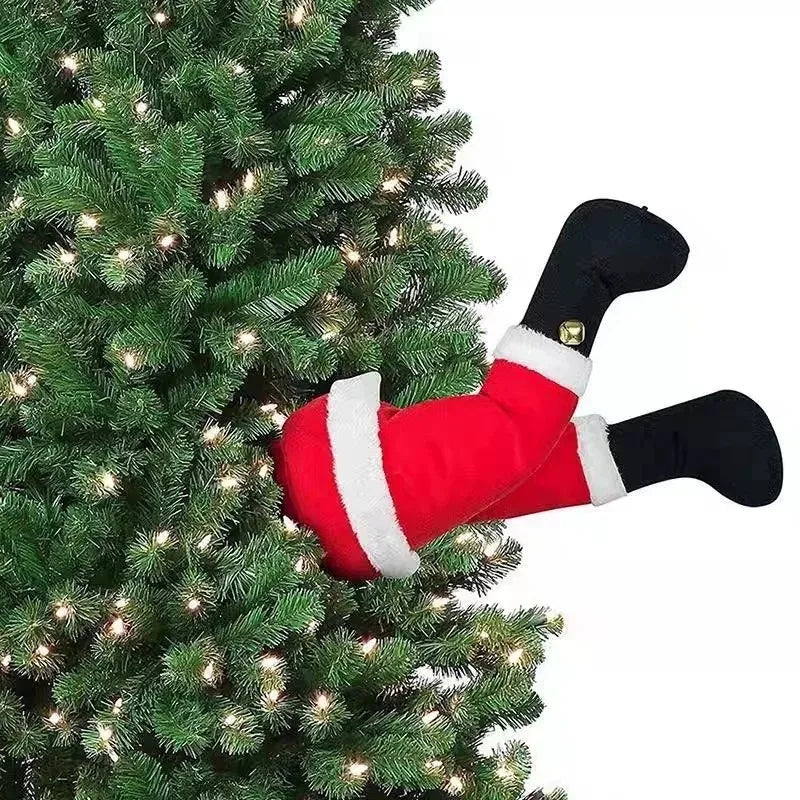Christmas Tree Decoration Plush Door Decoration Santa Elf Legs Decoration Home Hanging Ornaments Children Gift Surprise Supplies-Serilas