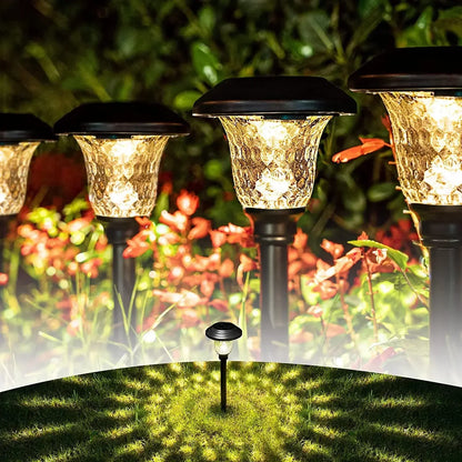 Solar Pathway Lights Outdoor Solar Yard Lamp Warm Lighting IP65 Waterproof LED Auto On Off Solar Lights for House Garden Path