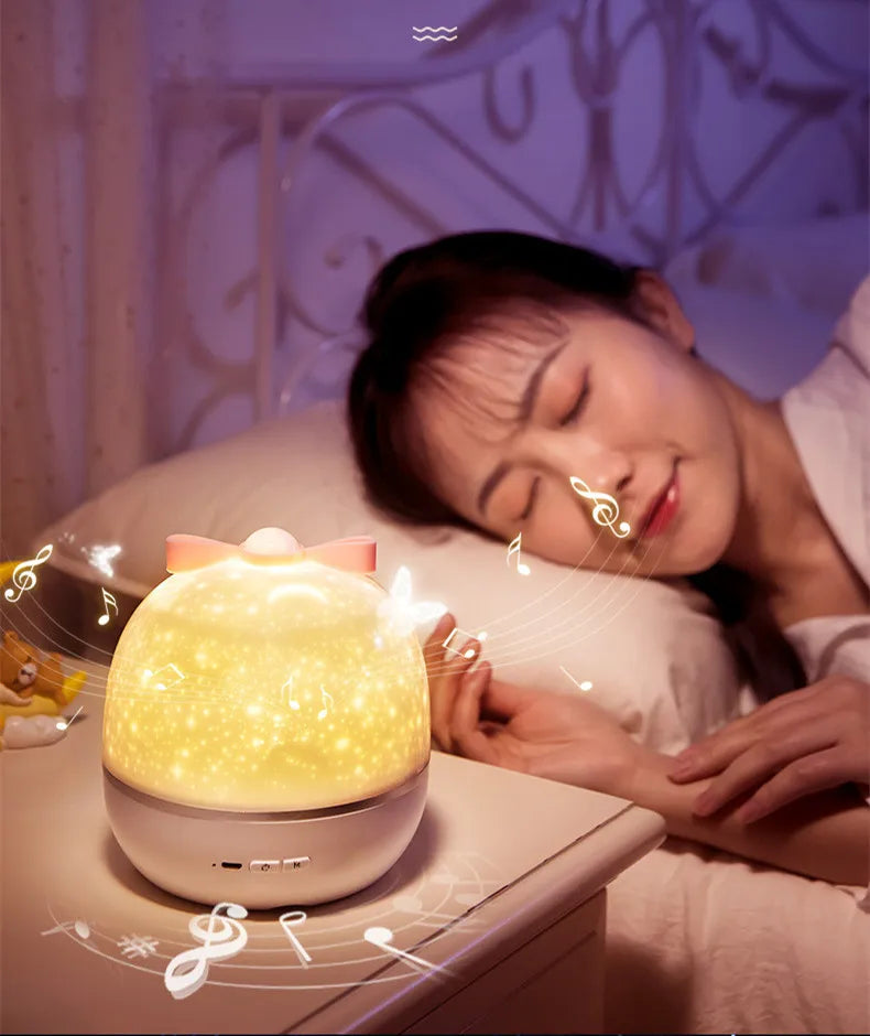 Starry Projector Night Light Rotating Sky Moon Lamp Galaxy Lamp Home Bedroom Decoration Starlight Christmas Lights for Kids Gift-Serilas