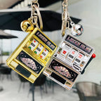 Retro Mini Fruit Machine Keychain Game Winning Best Friend Gift Toy Key Holder Coin Games Console Creative Slot Casino Model-Serilas
