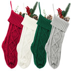 Large Christmas decorations Christmas stocking gift bag Knitted Christmas pendant Cross border woolen Christmas stocking-Serilas