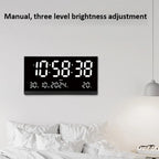 21 Inch Large Digital Wall Clock Large LED Screen Display Clock with Time/Date/Week/Temperature 12/24H Adjustable Brightness-Serilas