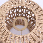 Simulated Rattan Light Fixture Vintage Hanging Lampshade Handmade Woven Lamp Shade for Living Room Bedroom Hotel Restaurant-Serilas