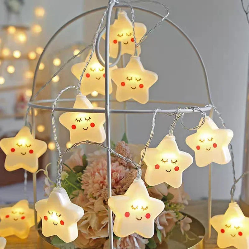 LED Lights String Star Garland Lamp USB/Battery Powered For Living Room Outdoor Garden Camping Wedding Christmas Party Decor-Serilas