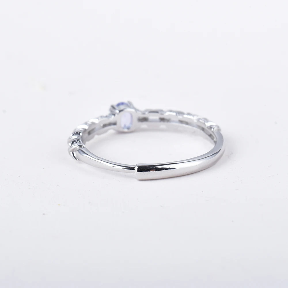 ITSMOS Precious Tanzanite Infinity Ring Natural Gemstone Purple Daily Statement Rings Fresh Jewelry for Women Energy Gift-Serilas