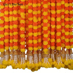 Marigold Flower Garlands 1.5m Artificial Flower Garland Indian DécorPooja Diwali Fiesta Day of The Dead Christmas Events Decor-Serilas