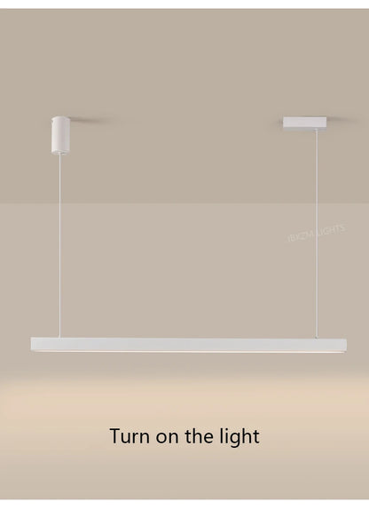 Modern LED linear chandelier for dining room office white bar pendant lights kitchen island lighting black minimalist lamp