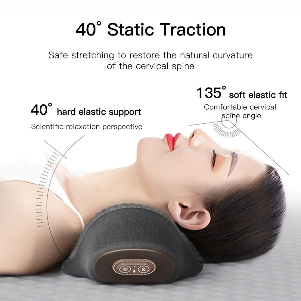 Electric Neck Massager Pillow Cervical Stretcher Heating Vibration Massage Back Traction Orthopedic Sleeping Pillows Support-Serilas