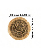 Hanging Woven Cloth Wall Basket Handmade Decorative Rustic Boho Wall Baskets Decor Home Farmhouse Wicker Round Seagrass Baskets-Serilas